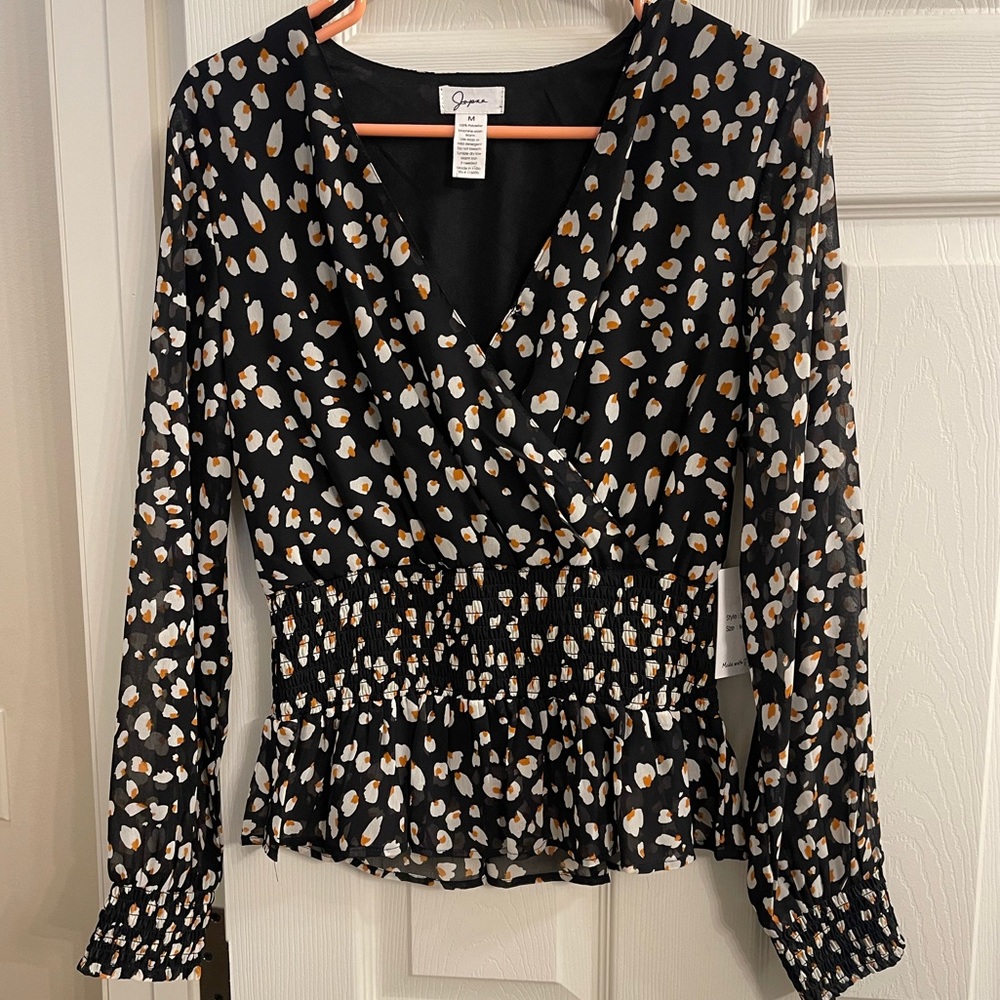 Black Leopard Blouse